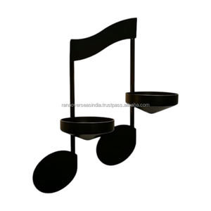 Decorative Iron Candle <b>Holder</b> Music Note Metal Candle Stand Twin <b>Tea</b> <b>Light</b> <b>Holder</b> for Home Decor - Product Image 1