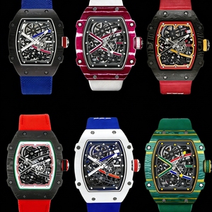 นาฬิกาดำน้ำอัตโนมัติ RM6702 สีฟ้าฝรั่งเศส ระบบกลไก พร้อมฟังก์ชั่นปลุก ตัวเรือนไทเทเนียมบางเฉียบ 7.8 มม. กระจกแซฟไฟร์ หน้าปัดแบบโครงกระดูก - Product Image 1