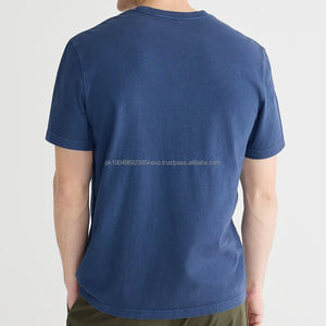 T-shirt à poche en coton biologique 100% pour homme, sous-vêtement en coton à manches courtes, t-shirts personnalisés pour homme, t-shirt à col rond pour homme - Product Image 6