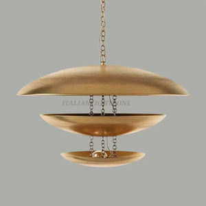 Modern Mid Century Brass LED Chandelier Multi <b>Light</b> Pendant Adjustable Height <b>Remote</b> <b>Control</b> <b>Ceiling</b> Mount Fixture for Dining - Product Image 4