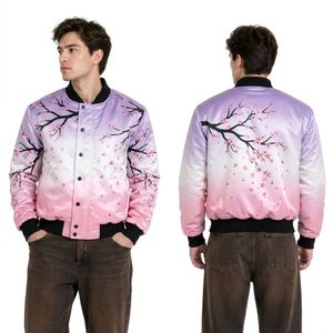 Chaqueta de Satén de Alta Calidad con Diseño de Elefante Africano en Atardecer, Color Verde Naranja, Transpirable, Acabado Suave y Ligero para Hombre - Product Image 2