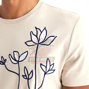 T-shirts brodés surdimensionnés au design tendance, T-shirts brodés les plus vendus, T-shirts légers - Product Image 2