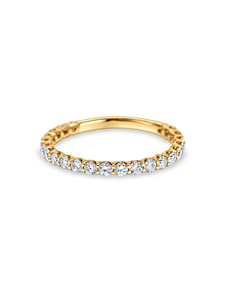 แหวนเพชรทรงกลมสามส่วนแบบ Eternity ฝังเพชรแล็บโกรว์ สำหรับงานแต่งงาน ทำจากทองคำ 18K สีเหลือง ขาว ชมพู และแพลตตินัม - Product Image 2