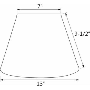 Paralume a forma di impero, a costruzione a ragno, azzurro, 7 pollici (top) x 13 pollici (base) x 9-1/2 pollici (altezza inclinata) - Product Image 3