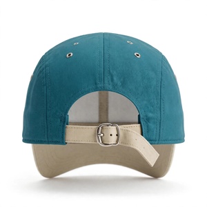 Gorra de Béisbol Amkoor Teal de 6 Paneles en Mezclilla con Visera Beige en Contraste, Transpirable, Impermeable, Ajustable, Unisex, Informal, para Primavera/Verano - Product Image 2