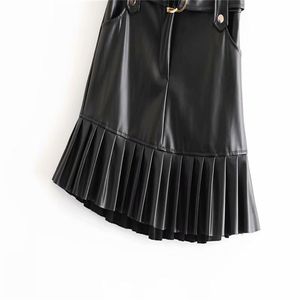 Service OEM, prix de gros, jupes mini pour femmes confortables et respirantes, couleur unie personnalisée, cuir véritable, respectueux de l'environnement - Product Image 3
