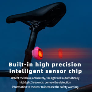 Feu arrière intelligent pour vélo avec expression personnalisée, étanche IP66, détection <span class=keywords><strong>de</strong></span> freinage, feu arrière <span class=keywords><strong>de</strong></span> vélo, lampe LED d'avertissement pour la conduite nocturne - Product Image 3