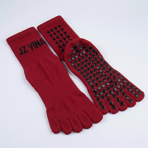 Custom Logo Five Toe <b>Grip</b> <b>Socks</b> Anti Slip Football Soccer Running Sports <b>Socks</b> Athletic Crew <b>Socks</b> Strong <b>Grip</b> Wholesale JZVINA - Product Image 4