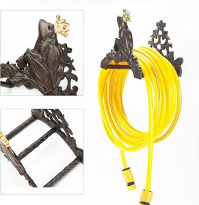 Vintage <b>Cast</b> Iron Garden Hose Holder Wall Mounted Decorative Hose Hanger Rack Outdoor Water Pipe Organizer Rustic Antique Scroll - Product Image 4