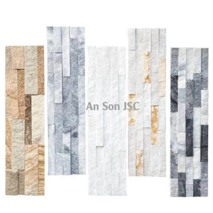 Panneaux muraux en pierre naturelle An Son, carreaux de revêtement en marbre blanc à face brisée, pierre décorative de haute qualité pour façade de bâtiment - Product Image 4