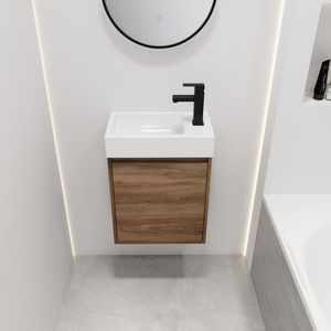 18-Inch <b>Small</b> Bathroom Vanity with Single <b>Sink</b> Floating Design for Space-Constrained Bathrooms-BVB03018BRE - Product Image 3
