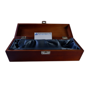 THANH TUNG THINH CO. LTD Eco-Friendly Wooden Storage <b>Box</b> Rectangle Shape Dark Brown Finish with Metal Handle and Label - Product Image 2