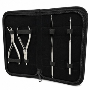 Professional Stainless Steel Red Gold Hair Extension Tools Kit Micro Links Removal Pliers <b>Clips</b> Beads Thread & Alligator <b>clip</b> - Product Image 2