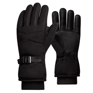 customized <b>ski</b> gloves leather breathable waterproof in cheap price with adjustable strap - Product Image 1