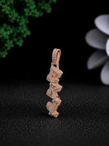 Rose Gold Diamond Pendant Necklace Micro Pave Flower Design Luxury Unisex Everyday Wear - Product Image 3