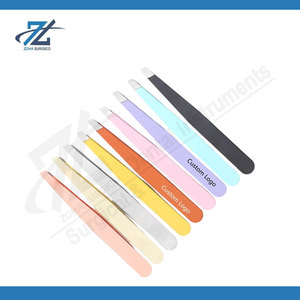 Professional Slanted Tip Eyebrow Tweezers with False Eyelash Clip Stainless Steel Precision Beauty Makeup <b>Tool</b> Made in Pakistan - Product Image 3