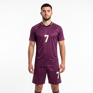 Ensemble de maillots de football personnalisés, écologiques, durables, respirants, 100% polyester, imprimés par sublimation, col rond, manches courtes, pour adultes - Product Image 1
