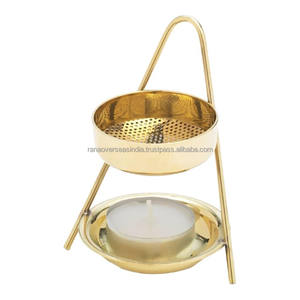 เตาเผาเครื่องหอมทองเหลืองแท้พร้อมท่อตาข่ายสำหรับไม้กฤษณาและไม้หอมบาคูร์ - Product Image 4