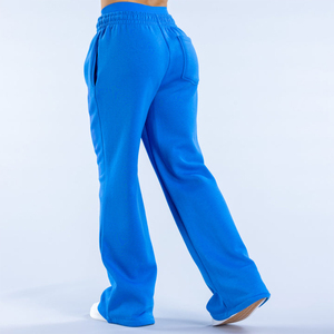 Customized Designed Logo Women's Straight Leg Track <b>Pants</b> With Inner Drawstring & Elastic Waist Joggers Wholesale Manufacturer - Product Image 4
