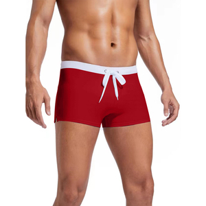 Short de bain noir uni pour homme, taille mi-haute, cordon de serrage, séchage rapide, écologique, respirant, en toile, décontracté, pour la plage en été - Product Image 3