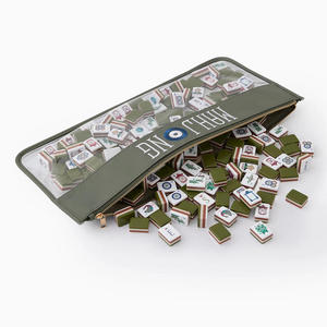 Juego de Mahjong Americano de Acrílico Verde Oliva, 160 Fichas, 4 Capas, para Viajes a la Playa - Product Image 3