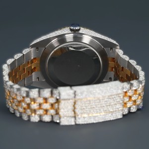 VVS Moissanite Diamond Luxury Quartz Sapphire Crystal <b>Watch</b> Gold Plated Stainless Steel Band Analog Display Eco-Friendly Unisex - Product Image 5