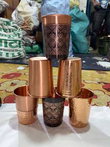 Tasse à boire décorative en métal avec motif gravé, gobelet à eau, tasse à thé pour la maison, cadeau de fête - Product Image 4