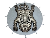 Tapis en laine tufté à la main personnalisable à motif animalier Tigre, antidérapant, adapté aux animaux domestiques, résistant aux taches, épais, pour la maison, l'exercice et les pique-niques