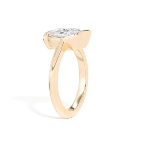 Bague de luxe pour femme en or massif 14 carats, sertie semi-cerclée avec diamant synthétique de laboratoire certifié IGI 2,00 carats, taille coussin inclinée - Product Image 4