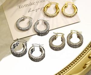 ZAWO HOUSE Luxury Style Shining High Quality <b>Silver</b> Lab Grown Diamond <b>Hoop</b> Earrings Women's 92.5% Purity Brilliant Cut Gift - Product Image 3