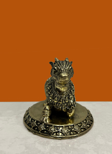 Artisanat Nirmala - Idole de taureau Nandi en laiton artisanal |   Statue en cire pour la décoration de la maison et du temple |   Objet religieux hindou - Product Image 3