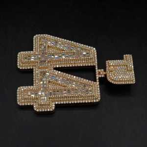 Colgante de Plata de Ley 925 con Moissanita, Bañado en Oro de 18K y Rodio, Joyería Hip Hop con Letras - Product Image 6