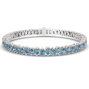 Bracelet tennis en diamant véritable cultivé en laboratoire, or 10 carats, taille poire brillante, bleu glace, 4 carats, 60 pierres, pour femme, luxe certifié - Product Image 1