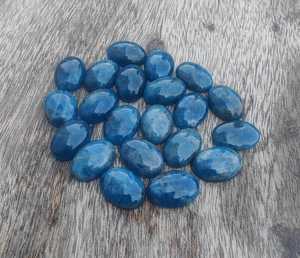 Apatite néon naturelle ovale cabochon, pierre précieuse à dos plat calibrée, pierre en vrac pour la fabrication de bijoux, fournisseur en gros - Product Image 3
