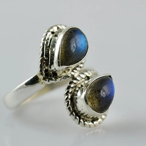 <b>Labradorite</b> <b>Ring</b> 925 Sterling Silver Handmade Boho Statement Promise Jewelry for Women Natural Pear Shape Gemstone Jewelry - Product Image 1