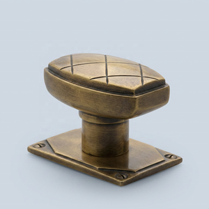 Trending Oval Brass Cabinet Knob with Rectangular Backplate Shiny Gold finished Traditional Design Durable Furniture Handle - Product Image 3