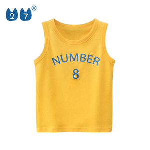 เสื้อกล้ามถักสีตามสั่งสำหรับผู้ชาย 27 ตัว คอวี สไตล์ลำลอง สตรีทแวร์ พิมพ์ลายหมายเลข 8 ด้านหน้า ด้วยเทคนิคการพิมพ์แบบรีดร้อน ระบายอากาศได้ดี - Product Image 3