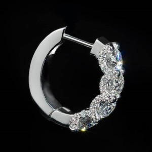 925 Silver Moissanite Huggie Hoop Earrings Round Brilliant Claw Set Unisex Jewelry for Party Wedding <b>Gift</b> - Product Image 4