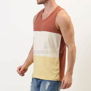 Camiseta sin mangas para hombre, estilo moderno, de algodón y poliéster, para gimnasio y fitness, en oferta online. - Product Image 6