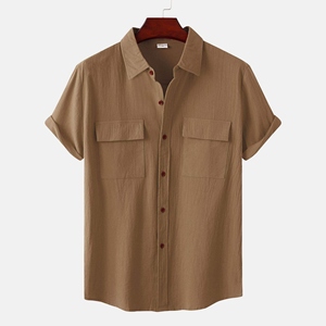 Camisas de Vestir Transpirables e Informales de Verano para Hombre - Hilo Popelín Teñido, Servicio OEM - Product Image 5