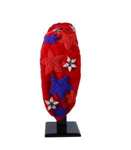 Elegant Look Star <b>Headband</b> National Holiday Red Blue Star Pattern Padded Fashion Hairband for Women and Girls Suitable Casual - Product Image 3