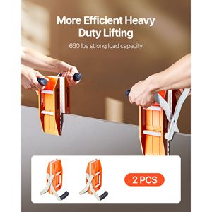 Set di 2 Morsetti per Trasporto Lastre in Pietra, Capacità di Carico 660 Libbre, Sollevatori per Pannelli in Granito, Attrezzi di Sollevamento con Costruzione in Gomma - Product Image 2