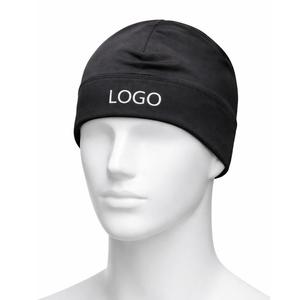 Gorro de Lana Negro con Logotipo Personalizado al por Mayor, Unisex, Ajustable, Elástico, Transpirable, para Viajes al Aire Libre, para las Cuatro Estaciones, de Poliéster - Product Image 2