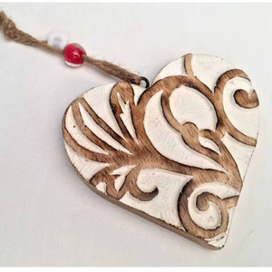 Handcrafted Wooden Heart Christmas <b>Tree</b> <b>Ornament</b> Decorative |Hanging Pendant Rustic Holiday Home Decor Festive Gift Accent Piece - Product Image 2