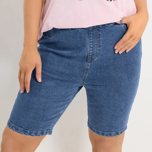 กางเกงยีนส์ขาสั้นวินเทจแบรนด์ส่วนตัวสำหรับผู้หญิง กางเกงยีนส์ขาสั้นฟอกสีซีดใส่ได้ทุกวันในช่วงฤดูร้อน คุณภาพส่งออก ขายส่ง - Product Image 1