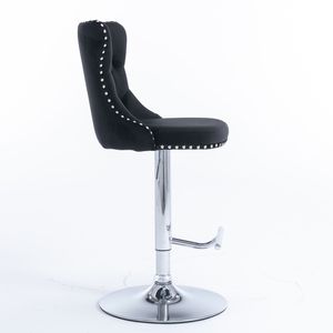 <b>Adjustable</b> Seat <b>Height</b> 25-33 Inch Swivel Velvet Barstools with Comfortable Tufted Backs Chrome Base Home Bar <b>Stools</b> - Product Image 5