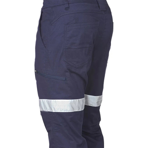 Men Reflectors Black <b>Work</b> <b>Cargo</b> Trousers Construction Workwear Autumn Fall Construction Contrast Reflective Safety <b>Pants</b> - Product Image 2