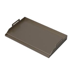 Metal Chocolate <b>Serving</b> <b>Tray</b> <b>With</b> <b>Handle</b> Base And Gold Edging For Use In Gift Hampers Or Event Return Gifting - Product Image 1