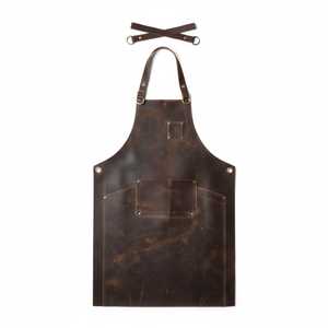 Waterproof Leather <b>Apron</b> for Kitchen <b>BBQ</b> Grill Durable Heat Resistant <b>Apron</b> Bulk Supply OEM Customization LPN-0232 - Product Image 1