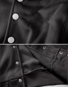Veste universitaire noire et blanche pour femme, manches longues, motif tête de mort, logo sur le devant, col rabattu, simple boutonnage, en polyester - Product Image 5